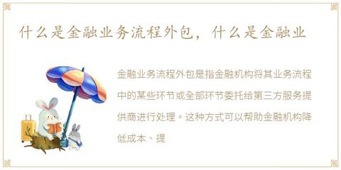 金融业务流程外包与金融业承接BPO 定义、内涵与行业规范